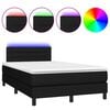 vidaXL Krevet box spring s madracem LED crni 120 x 200 cm od tkanine