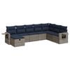 vidaXL 8-dijelni set vrtnih sofa od poliratana s jastucima sivi