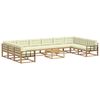 vidaXL Set vanjskih sofa s jastukom 11 pcs Bijela i krem