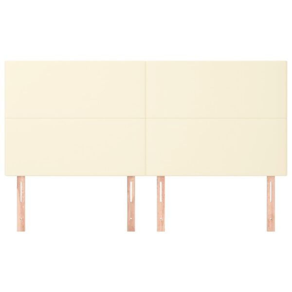 vidaXL Uzglavlje krem boje 180x5x118/128 cm umjetna koža