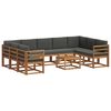 vidaXL Set vanjskih sofa 10 kom. Prirodna i antracit