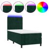 vidaXL Krevet box spring s madracem LED tamnozeleni 90x190 cm bar&scaron;un