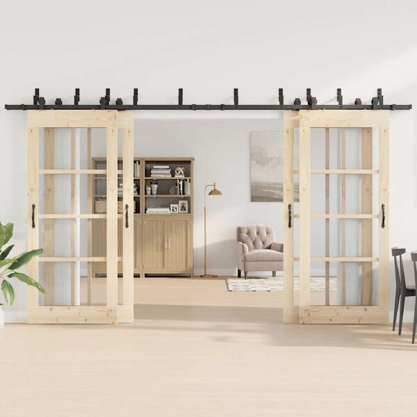 vidaXL Pribor za klizna vrata 400 cm čelični crni