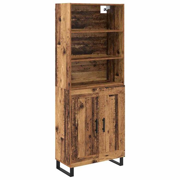 vidaXL Highboard Staro drvo 69,5 x 34 x 180 cm Konstruirano drvo