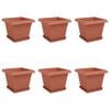 vidaXL Saksije za biljke 6 pcs Crvena cigla 33 x 33 x 26 cm Plastika
