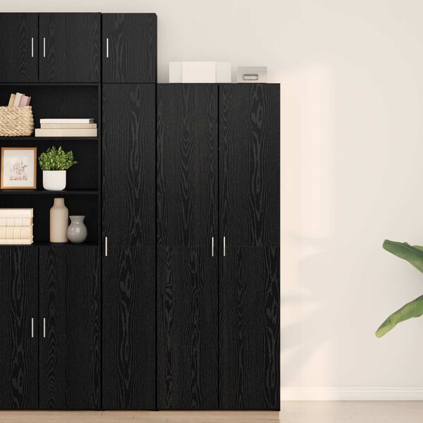 vidaXL Highboard Crni hrast 70 x 42.5 x 185 cm Konstruirano drvo