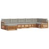 vidaXL Set vanjskih sofa s jastukom 7 pcs Prirodna i svijetlo siva