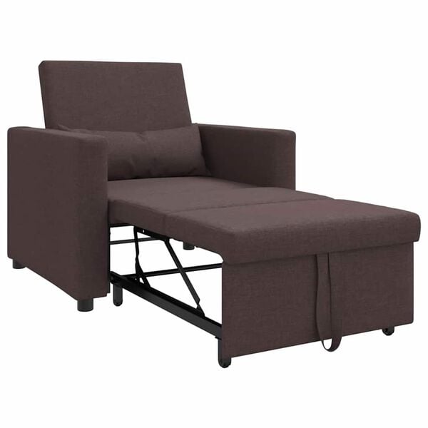 vidaXL Jednostavna sofa na krevet Tamno smeđa 90 x 165 x 87 cm tkanina