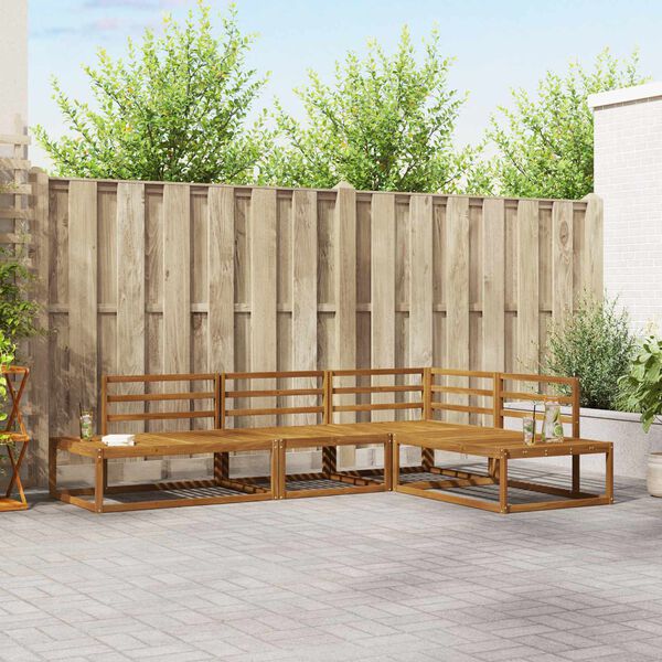 vidaXL Set vanjskih sofa 4 Komad Prirodna Čvrsto drvo akacije