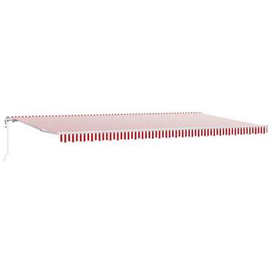vidaXL Povlačivi tende Crvena i bijela 600 &times; 350 cm Tkanina i Aluminij