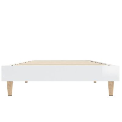 vidaXL Okvir za krevet visoki sjaj bijeli 75x190 cm konstruirano drvo