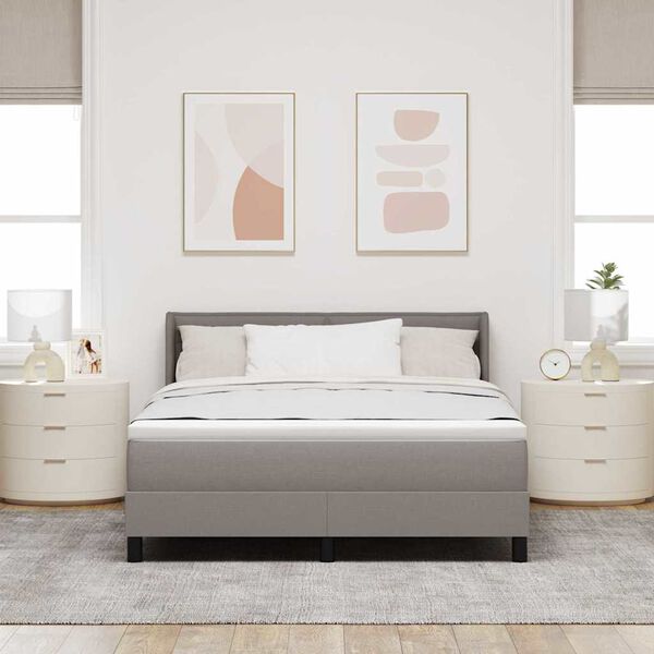 vidaXL Krevet s opruga kutije Sivo-smeđa 200 x 160 cm Poliester