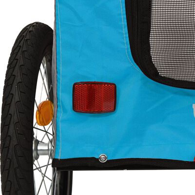 vidaXL Prikolica za bicikl za ljubimce plavo-siva od tkanine i željeza