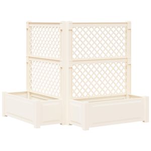 vidaXL Velika s osvrtom 2 pcs Bijela 143 x 143 x 133,5 cm PP