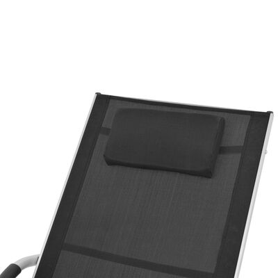vidaXL Sklopiva ležaljka s jastukom aluminijum i tekstilen crna