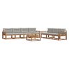 vidaXL Set vanjskih sofa s jastukom 8 pcs Prirodna i svijetlo siva