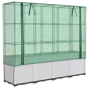 vidaXL Povi&scaron;ena gredica s pokrovom za staklenik 160 x 40 x 153 cm