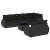 vidaXL 9-dijelni set vrtnih sofa s jastucima crni od poliratana