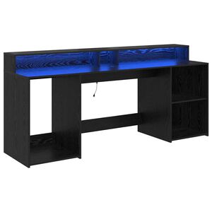 vidaXL Stol s ladicama Crni hrast 200 x 55 x 91 cm Konstruirano drvo