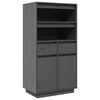 vidaXL Visoka komoda siva 60 x 40 x 116,5 cm od masivne borovine