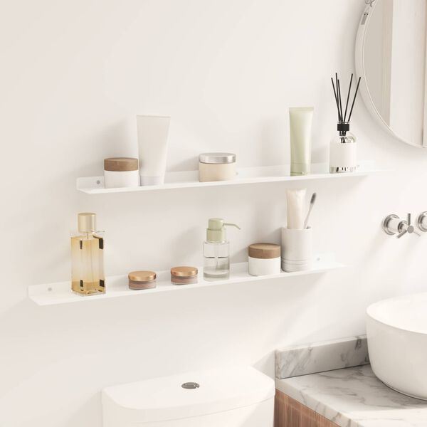 vidaXL Lebdeća polica Zidne 2 pcs Bijeli 80 x 9 x 2,5 cm Čelik