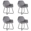 vidaXL Blagovaonske stolice 4 kom sive baršunaste