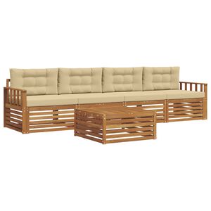 vidaXL Set vanjskih sofa s jastukom 5 pcs Prirodna i bež