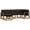 vidaXL Set vanjskih sofa 6 kom. Prirodna i crna