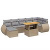vidaXL 8-dijelni set vrtnih sofa od poliratana s jastucima bež
