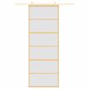 vidaXL Klizna vrata zlatna 76x205 cm matirano staklo ESG i aluminij