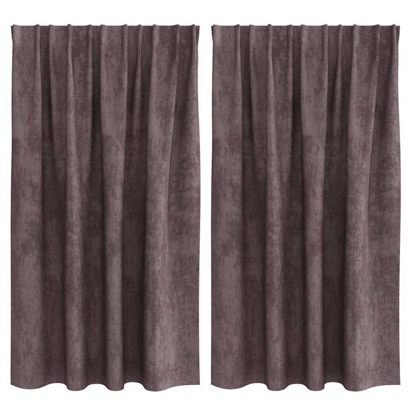 vidaXL Baršunaste zavjese sa zavjesama 2 pcs Smeđa 140 x 140 cm Baršun