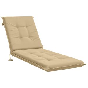 vidaXL Jastučić za ležaljku GEMERT 100% poliester Bež 190 x 50 x 9 cm