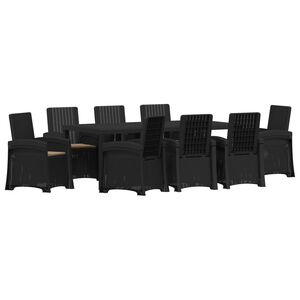 vidaXL Vrtni set za objed 9 kom. Antracit i sivosmeđa PP
