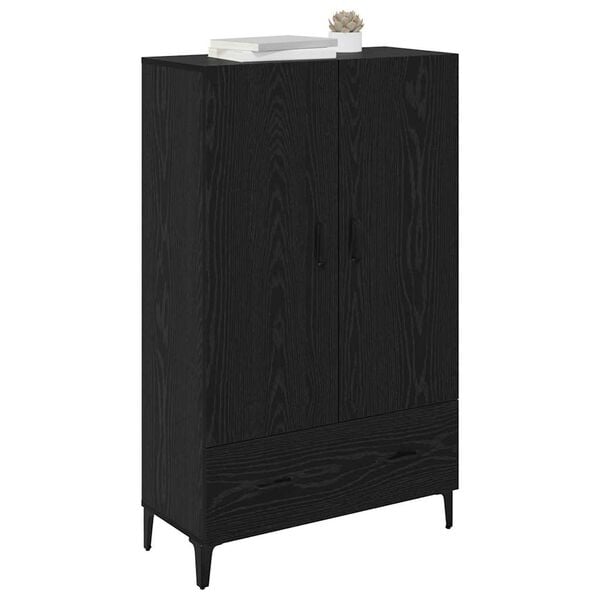 vidaXL Highboard Crni hrast 70 x 31 x 115 cm Obrađeno drvo i čelik