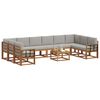 vidaXL Set vanjskih sofa s jastukom 11 pcs Prirodna i svijetlo siva