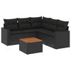vidaXL 6-dijelni set vrtnih sofa s jastucima crni od poliratana
