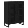 vidaXL Highboard Crni hrast 69,5 x 34 x 180 cm Konstruirano drvo