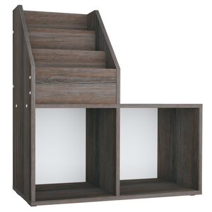 vidaXL Stalak za dječje časopise sivi i hrast 71 x 30 x 78,5 cm drveni