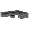 vidaXL 10-dijelni set vrtnih sofa od poliratana s jastucima sivi