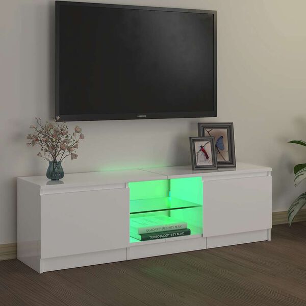vidaXL TV ormarić s LED svjetlima visoki sjaj bijeli 120x30x36 cm