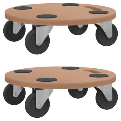 vidaXL Transportne platforme s kotačima 2 kom okrugle drvene