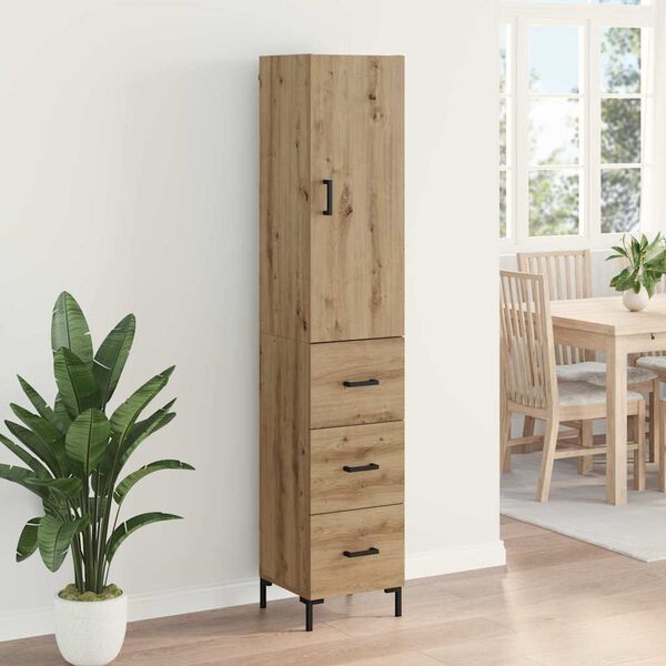vidaXL Highboard Umjetnički hrast 69,5 x 34 x 180 cm Konstruirano drvo