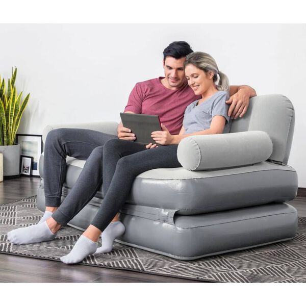 Bestway 3-u-1 sofa na napuhavanje PVC siva