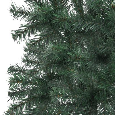 vidaXL Kutno umjetno božićno drvce LED s kuglicama zeleno 120 cm PVC