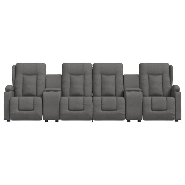 vidaXL Masažni četverosjed od tkanine s držačima čaša svjetlosivi