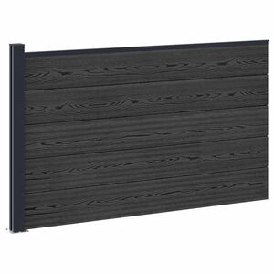 vidaXL Panel ograde WPC i aluminij Crna