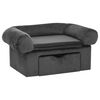 vidaXL Sofa za pse s ladicom tamnosiva 75 x 50 x 38 cm pli&scaron;ana