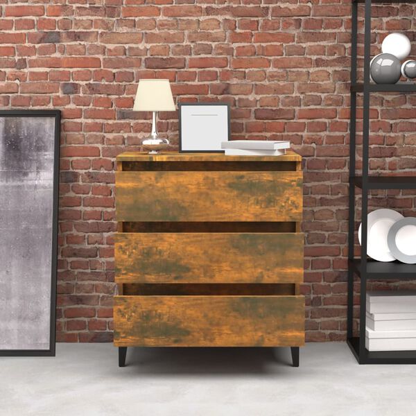 vidaXL Komoda boja dimljenog hrasta 60 x 35 x 69 cm konstruirano drvo