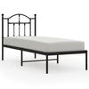 vidaXL Metalni okvir za krevet s uzglavljem crni 75x190 cm
