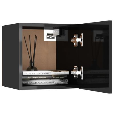 vidaXL Zidni TV ormarić crni visokog sjaja 30,5 x 30 x 30 cm